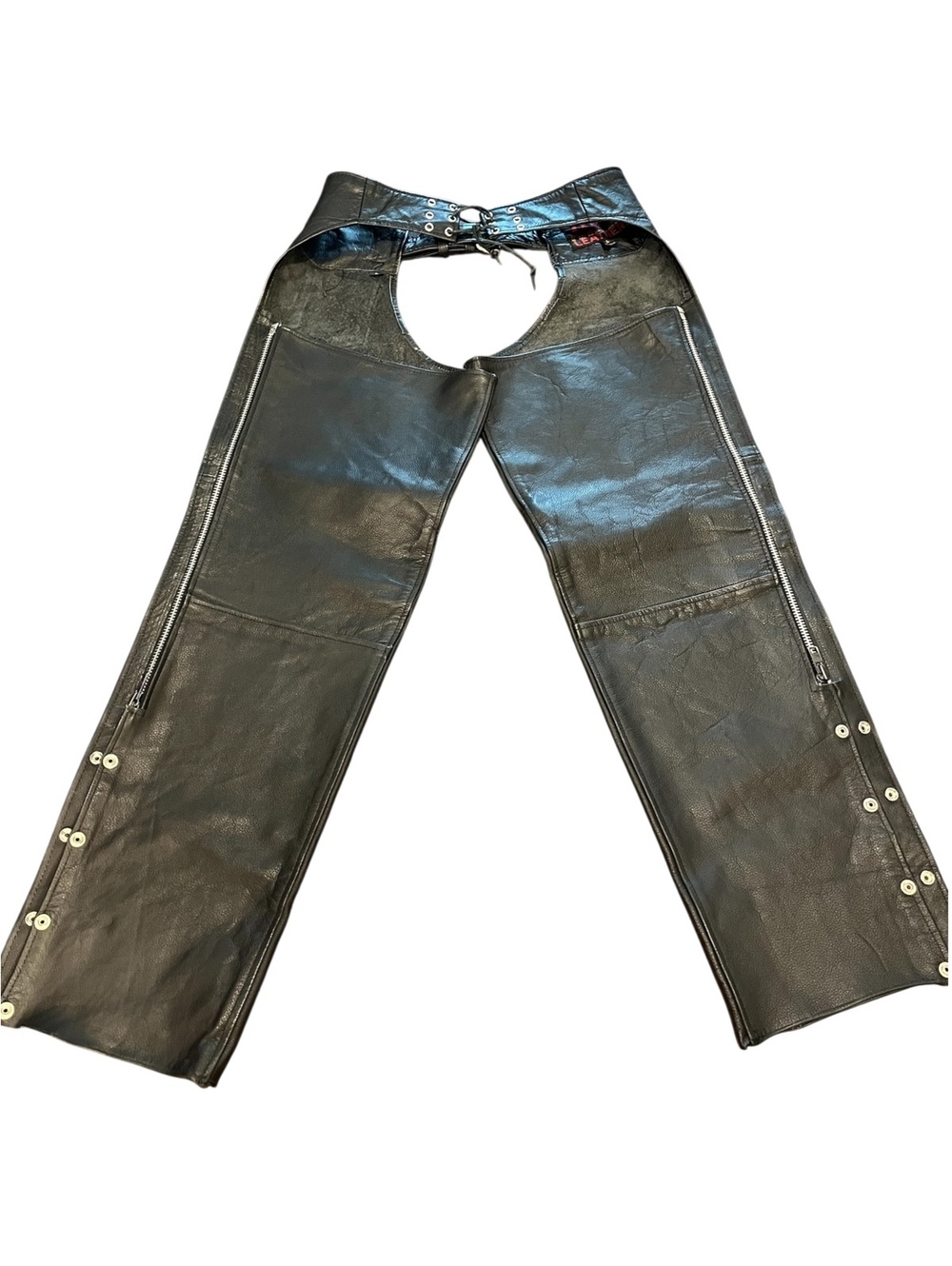 Hot Leather Vintage Black leather motorcycle chaps